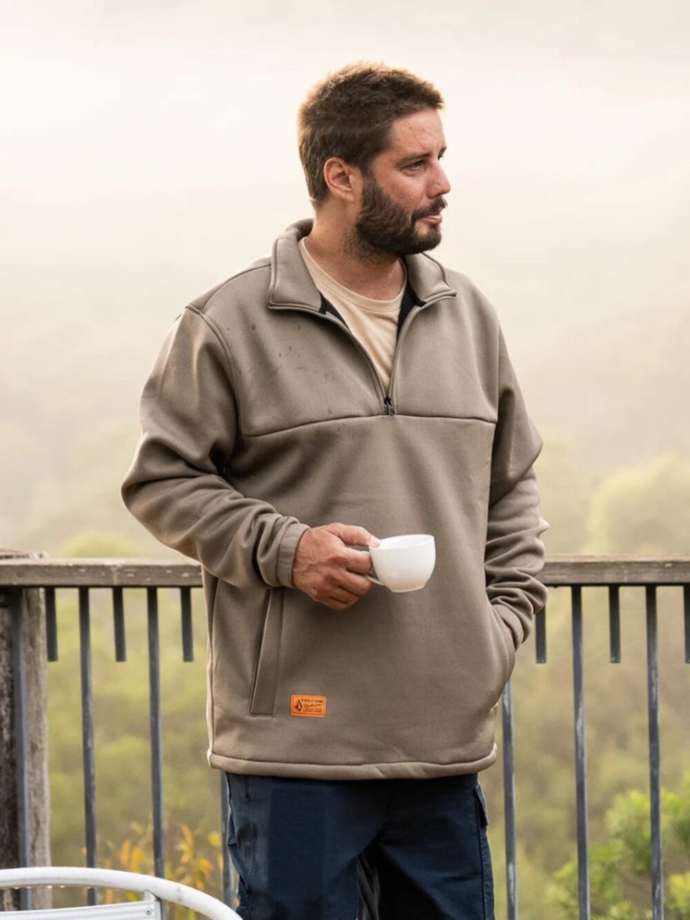 Volcom Workwear Mock Neck Quarter-Zip Fleece | Medium